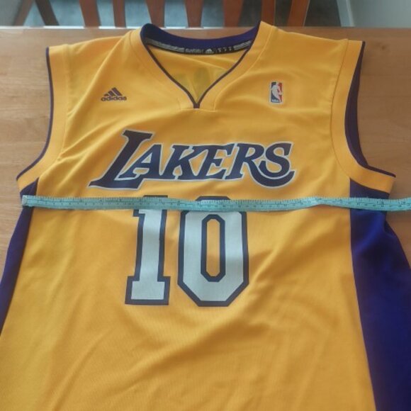 Adidas NBA LA Lakers Jersey Yellow Polyester Men's Size S RN#119208 - Picture 9 of 11